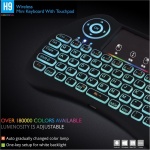 Dupad story [Actualizado] 2.4GHz Rainbow retroiluminado Mini Teclado Remoto inalámbrico y ratón con Panel táctil H9 Pro, USB Recargable para Google Android TV Box, HTPC, IPTV, PC, Raspberry pi 3, Pad - Imagen 2