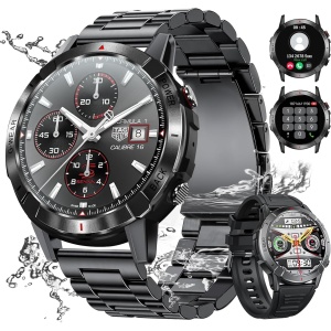 Reloj Inteligente Hombre con Llamadas,1,43" AMOLED-Display | 2 Pulseras de Reloj | IP68 Impermeable,Smartwatch Hombre con 24/7 Pulsómetro y Monitor Sueño y SpO2,112 Modos Deportivos para iOS Android