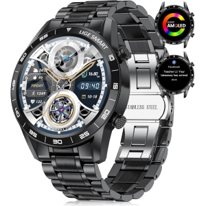 LIGE Reloj Inteligente Hombre,1.43'' AMOLED Smartwatch Hombre con Llamadas y Asistente Voz,100+ Deportes Modo Reloj Deportivo para Android iOS…