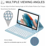 XFTeoux Funda con Teclado para iPad 7/8 / 9ª generación 10.2" 2019 2020 2021,Teclado inalámbrico Bluetooth Desmontable, Funda Folio de Piel con lápiz y ratón,Amarillo - Imagen 3