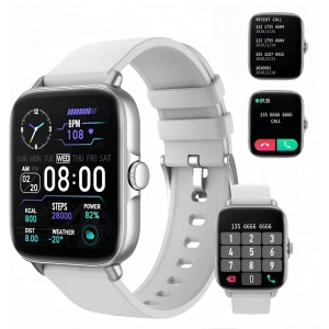 OOOUSE Reloj Inteligente Hombre Mujer,1.7" Smartwatch Deportivo,con Llamada Bluetooth / SPO2/presión Arterial/frecuencia cardíaca/Sueño,IP67 Impermeable Fitness Moniteur para iOS/Android,Gris