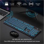 Teclado y Ratón Inalámbricos, Teclado Inalámbrico para Juegos, Conexión Estable de 2,4 GHz con Receptor para PC (Black) - Imagen 2