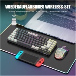 RedThunder K84 Juego de teclado y ratón inalámbricos para juegos, QWERTZ alemán, 75% de disposición TKL teclado y ratón ligero con 3200 DPI Honeycomb para PC, Mac Gamer - Imagen 2