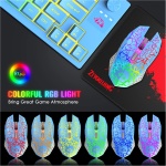 Combo Teclado y Ratón Inalámbrico para Windows, 2.4 GHz con Receptor USB, 64 Teclas con Perilla RGB Retroiluminado Recargable 3000mAh Batería Teclado 2400 dpi Mouse con Alfombrilla de ratón - Azul - Imagen 9