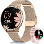 RUXINGX Reloj Inteligente Mujer con Llamada 5.3, Smartwatch Mujer Seguimiento del Periodo, 120+ Modos Deportes, Pulsómetro, SpO2, Monitor Sueño, Podómetro para Android iOS Oro, Regalo Mujer - Imagen 1