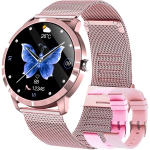 GIFTFIT Reloj Inteligente Mujer, Smartwatch Deportivo a Prueba de Agua IP68, 1.1inch Táctil Completa con Caloría, SpO2, Menstrual Registro, Podómetro Pulsera Actividad Inteligente con iOS Android
