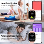 Reloj Inteligente Mujer, 1.85" Smartwatch Llamadas Bluetooth con Podómetro/Pulsómetro/Monitor de Sueño, 110+ Modos Deportivos Impermeable IP68 Pulsera Actividad para Android iOS, Oro Rosa - Imagen 4