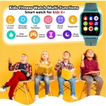 Reloj Inteligente Niños, Pulsera Actividad Niños Niñas, Kids Smartwatch con Podómetro, Frecuencia Cardíaca, Monitor de Sueño, Despertador, Juegos - Reloj Niños Regalo para Niños (Verde) - Imagen 2