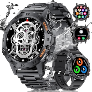 LIGE Reloj Inteligente Hombre con Llamadas Bluetooth, 1.39'' Smartwatch Hombre Militar con 110+ Modos Deportivos, 2 Correas, Smart Watch Pulsómetro/Monitor Sueño, Pulsera Actividad para Android iOS