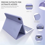 CLALOC Funda con Teclado para Samsung Galaxy Tab S6 Lite 10.4" 2024/2022/2020, Cubierta De Teclado QWERTY Inalámbrico Bluetooth Desmontable Magnético con Soporte para Bolígrafo Y Ratón,Púrpura - Imagen 2