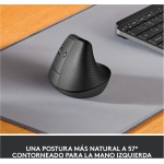 Logitech Ergo K860 Teclado inalámbrico y ergonómico - Teclado Partido y Ratón Ergonómico Lift Vertical para Zurdos, Bluetooth, USB, silencioso, Windows/macOS/iPadOS, Laptop, PC, QWERTY ESP - Gris - Imagen 4