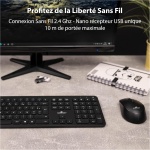 Bluestork - Pack Easy Slim Teclado y Ratón Inalámbrico - Wireless - Silencioso - Diseño Ultra Silm - AZERTY FR (Negro) - Imagen 4