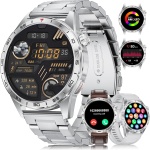 FOXBOX Reloj Inteligente Hombre con 3 Correas,1.43" AMOLED Smartwatch Hombre Llamadas Bluetooth, 100+Modos Deportivos,Monitor de Sueño,Pulsómetro IP68 Smartwatch para Android iOS Plata - Imagen 1
