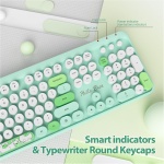 SOLIDEE Combo de ratón y Teclado inalámbricos,104 Teclas Teclado Estilo máquina de Escribir,2.4GHz Teclado de Máquina de Escribir de Teclas Redondas con Teclado Numérico(Americano QWERTY)(Bear Green) - Imagen 4