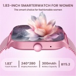 Reloj Inteligente Mujer Smartwatch con Llamadas: 1.83" Podometro Pulsera de Actividad Pulsometro Presion Arterial Sueño 100+ Modos Deportivos Smart Watch Women IP67 Impermeable para Android iPhone - Imagen 1