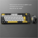 Combinación de Teclado y Mouse Inalámbricos, Lindo Mouse con Teclado Inalámbrico Bluetooth 2.4G, Teclado con Diseño QWERTY de 84 Teclas Ratón de 3 dpi para Computadora Portátil, - Imagen 2