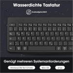 KOORUI Teclado y ratón, inalámbrico, recargable, silencioso, con diseño alemán QWERTZ con 12 teclas de función, teclado de 2,4 GHz, juego de ratón para Windows, MacOS, Linux, negro - Imagen 3