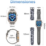 OUKITEL BT80 Reloj Inteligente Hombre, 2.13" AMOLED Smartwatch Militar con Llamadas Bluetooth, 5ATM Impermeable, 100+ Modos Deporte Pulsómetro Presión Arterial Monito de Sueño, Android iOS - Imagen 10