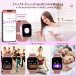 Reloj Inteligente Mujer Smartwatch con Llamadas: 1.83" Podometro Pulsera de Actividad Pulsometro Presion Arterial Sueño 100+ Modos Deportivos Smart Watch Women IP67 Impermeable para Android iPhone - Imagen 3