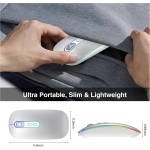 cimetech - Ratón Bluetooth Recargable, ratón inalámbrico, ratón silencioso de Dos Modos (Bluetooth 5.1 + USB 2.4G) 3 dpi para MacBook/Tablet/iPad/Ordenador Portátil/PC/Notebook - Plata - Imagen 7