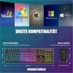 RedThunder K10 Juego de teclado y ratón inalámbricos para juegos, diseño QWERTZ DE, capacidad de batería de 3000 mA y 3200 DPI para gamer (negro) - Imagen 7
