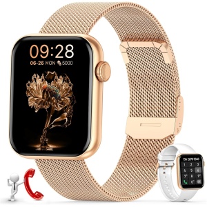 Nemheng Reloj Inteligente Mujer Hombre,1.85'' Smartwatch con Voz de Alexa, IP67 Impermeable Fitness Tracker con Llamadas y Whatsapp Podómetro Oxígeno Reloj Deportivo para Android iOS