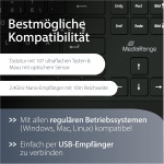 MediaRange QWERTY - Teclado inalámbrico y ratón óptico de 5 Teclas, Color Negro - Imagen 4