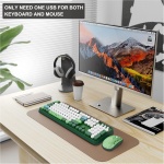 Combo de teclado y mouse inalámbricos, lindo y colorido de 104 teclas de tamaño completo, teclado retro inalámbrico y mouse inalámbrico para Windows, PC, laptop, escritorio, verde - Imagen 6