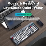 docooler Combo Teclado y Ratón Inalámbrico Doble Modo Teclado de Membrana 2.4G BT5.0 BT 3 canales Can C Connect Cuatro dispositivos Teclado Recargable Conectividad de dos modos - Imagen 2