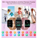 Reloj Inteligente Mujer Smartwatch con Llamadas: 1.83" Podometro Pulsera de Actividad Pulsometro Presion Arterial Sueño 100+ Modos Deportivos Smart Watch Women IP67 Impermeable para Android iPhone - Imagen 4