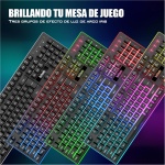 RedThunder K10 Teclado Gaming Mecánico lnalámbrico,Retroiluminación LED,Batería Recargable de 3800 mAh, Anti-ghosting+Ratón 7D 3200DPI,Disposición ES,para PC/PS5/Xbox-Negro - Imagen 2