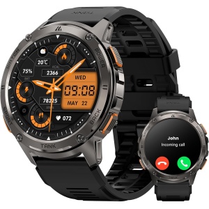 KOSPET Reloj Inteligente Hombre, 1.43" AMOLED HD Display, 5ATM Impermeable, Smartwatch con Llamadas Bluetooth y Whatsapp Notificación, Cuerpo Metálico de Acero Inoxidable (Android/iOS)