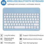XFTeoux Funda con Teclado para iPad 7/8 / 9ª generación 10.2" 2019 2020 2021,Teclado inalámbrico Bluetooth Desmontable, Funda Folio de Piel con lápiz y ratón,Amarillo - Imagen 4