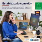 Trust Lyra Pack Teclado y Ratón Inalámbrico Bluetooth, QWERTY Español, 84% Plástico Reciclado, Combo Recargable Compacto para Windows, Mac, PC, Portátil, Tablet, iPad, Android, iOS, Negro - Imagen 2