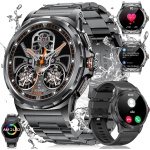 LIGE Reloj Inteligente Hombre Militar, 1,43'' AMOLED Smartwatch con Llamadas y Asistente Voz, 3 Correas, Pulsómetro/Monitor de Sueño/Podómetro, 129 Modos Deportivos Smart Watch Android iOS, SML6-L - Imagen 1