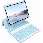 CLALOC Teclado Funda con Ratón para iPad Pro 11Inch 2022/2021/2020/2018 Air2/3/4/5 Teclado Bluetooth Inalámbrico Desmontable Soporte para Lápiz Slim Leather Smart Cover,Rosado,Pro 11 2020 - Imagen 3