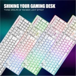 RedThunder Combo de teclado y mouse inalámbrico para juegos K10, batería recargable con retroiluminación LED de 3800 mAh, teclado de sensación mecánica de diseño británico + ratones 7D 3200DPI para PC - Imagen 4