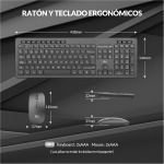 Rii RK106 Pack Teclado y Ratón inalámbrico,Combo Teclado y Raton Inalámbricos Español,Silencioso Teclado de tamaño Completo ergonónimo para PC/Laptop/Windows - Imagen 7