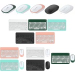 Washranp 1 Conjunto de Teclado inalámbrico y ratón Respuesta rápida Larga Espera Tableta Delgada sin Problemas BT Mini Mouse Plug and Play Bluetooth Teclado y Mouse Combo Slim y Portable Blanco 1 1 - Imagen 4