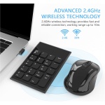 Yeemie Pro Teclado Numérico y ratón Combo, 2.4G Teclado Numérico y Mouse USB Ultradelgado Portátil para Computadora Portátil, Computadora de Escritorio, PC, Solo un Receptor USB - Imagen 2