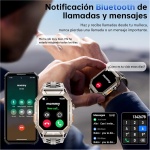 OUKITEL BT80 Reloj Inteligente Hombre, 2.13" AMOLED Smartwatch Militar con Llamadas Bluetooth, 5ATM Impermeable, 100+ Modos Deporte Pulsómetro Presión Arterial Monito de Sueño, Android iOS - Imagen 4