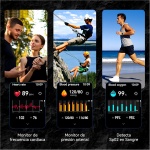 OUKITEL BT80 Reloj Inteligente Hombre, 2.13" AMOLED Smartwatch Militar con Llamadas Bluetooth, 5ATM Impermeable, 100+ Modos Deporte Pulsómetro Presión Arterial Monito de Sueño, Android iOS - Imagen 5