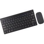 AMONIDA Kit de Ratón de Teclado Inalámbrico Inteligente, Tecla Silenciosa Compacta, Combo de Ratón Inalámbrico Portátil, Baja Potencia, Antideslizante para Oficina (Negro) - Imagen 1