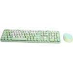 ANGGREK Teclado inalámbrico y ratón inalámbrico de 2.4 GHz de 104 teclas y juego de teclado de escritorio de oficina lindo teclado para computadora (color verde mezclado) - Imagen 1
