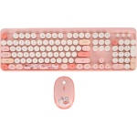 Airshi Combinación Inalámbrica de Teclado y Ratón, Teclado USB y Ratón Inalámbricos Plug and Play para Oficina (Rosado), Airshixzyvg2cq35-11 - Imagen 1