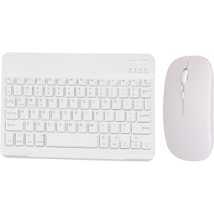 Annadue Juego de Teclado y Ratón Inalámbricos, Panel Resistente Al Deslizamiento, Compatible con Conexión2,4G para PC Portátil, Viajes, Negocios (White)