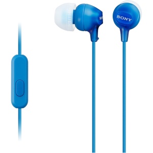 Auriculares sony mdr - ex15apb boton azul microfono