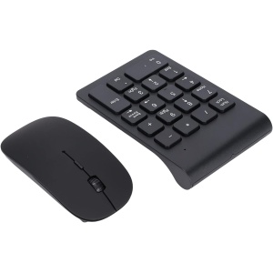 Ausla Combo de Ratón Inalámbrico con Teclado Numérico de 2,4 GHz, 1200 dpi, Portátil, para Uso en el Hogar y la Oficina, Ligero, Portátil, con Receptor Propio