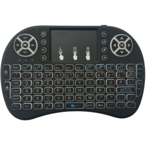 BD Electrics Mini teclado inalámbrico con panel táctil, ratón, retroiluminación LED, batería recargable incorporada, teclado USB de 2.4 GHz para Android TV Box Raspberry Pi PC Tablets Smart TV IPTV