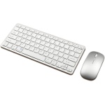 BRIUERG Teclado InaláMbrico Bluetooth RatóN Teclado de Modos Teclado Recargable Soporte de RatóN Tableta Computadora PortáTil Plata - Imagen 1